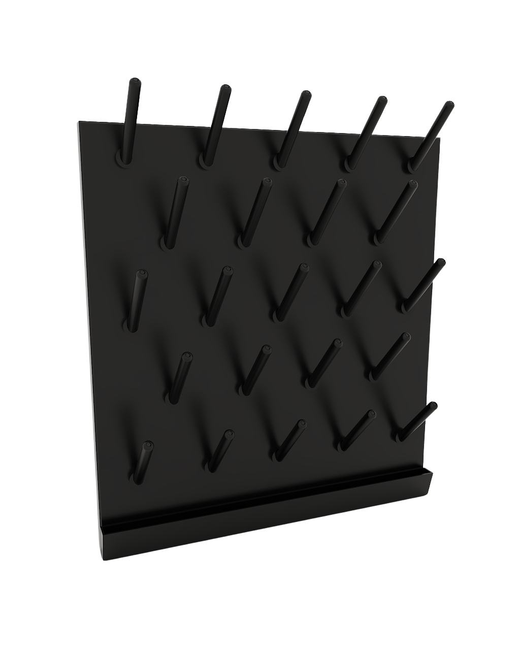 Escurridor de laboratorio de acero inoxidable T-304 con 24 vástagos de polipropileno, ideal para secado de material